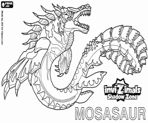 desenho de Mosasaur, Invizimals A nova dimensão para colorir