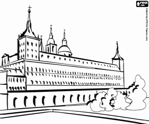 desenho de Mosteiro de El Escorial para colorir