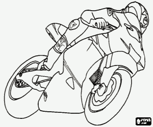 desenho de Moto desportiva da competição para colorir