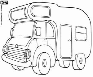 desenho de Um motocasa, um trailer para colorir