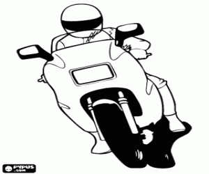 desenho de Motocicleta na estrada para colorir