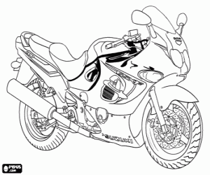 desenho de Motocicleta Suzuki para colorir