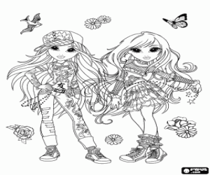 desenho de Moxie Girlz com ousadia vestidos para colorir