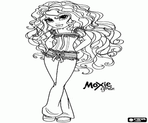 desenho de Um Moxie Girlz vestida casual para colorir