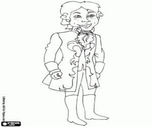 desenho de Mozart, jovem e prodigioso músico para colorir