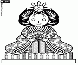 desenho de Uma mulher japonesa tradicional para colorir