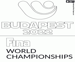 desenho de Mundial Esportes Aquáticos Budapeste 2022 para colorir