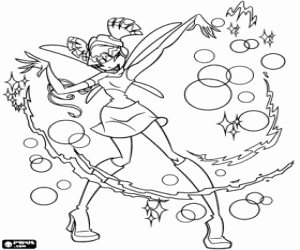 desenho de Musa, a fada da música, Winx Club para colorir