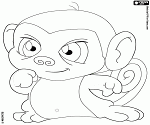 desenho de Mynci, um macaco Neopet para colorir