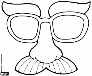 desenho de Máscara com bigode para colorir
