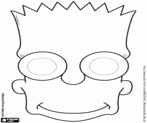 desenho de Máscara de Bart Simpson para colorir