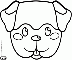 desenho de Uma máscara de cachorro terrier para colorir