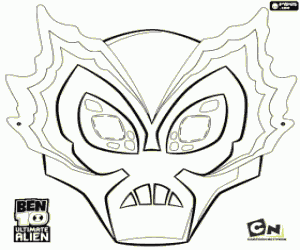desenho de Máscara de Calafrio. alien Ben 10 para colorir
