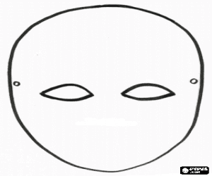 desenho de Máscara de carnaval para decorar para colorir