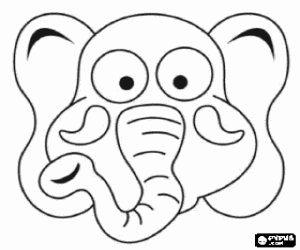 desenho de Máscara de elefante para colorir