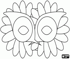 desenho de Uma máscara de flores, carnaval para colorir