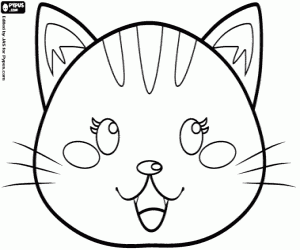desenho de Máscara de gatinho para colorir