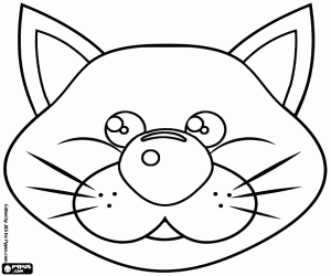 desenho de Máscara de um gato velho para colorir