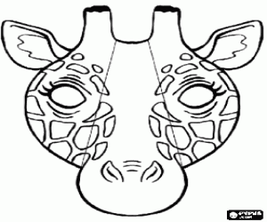 desenho de Máscara de girafa para colorir