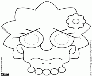 desenho de Máscara de Lisa Simpson para colorir