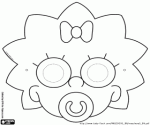desenho de Máscara de Maggie Simpsons para colorir