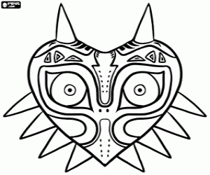 desenho de Máscara de Majora, Zelda para colorir