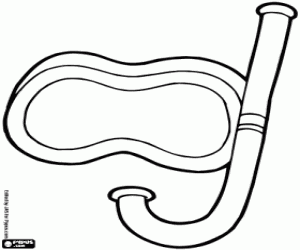 desenho de Máscara de mergulhador para colorir