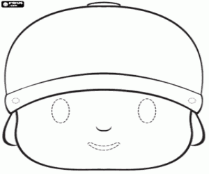 desenho de Máscara de Pocoyo para colorir