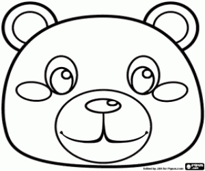 desenho de Máscara de urso pequeno para colorir