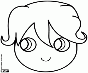 desenho de Máscara com um rosto de criança para colorir