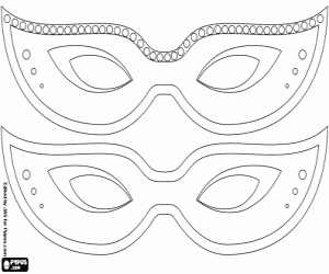 desenho de Máscaras de baile de máscaras para colorir