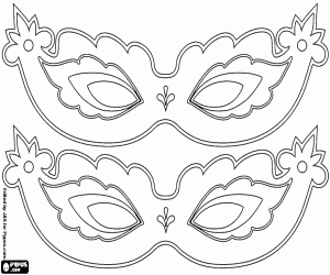 desenho de Máscaras de carnaval para decorar para colorir