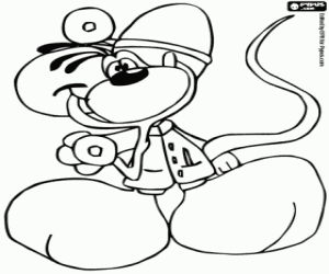desenho de O médico Diddl, o doutor rato para colorir