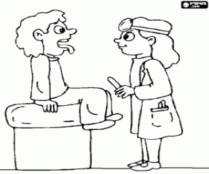 desenho de O médico e o paciente para colorir