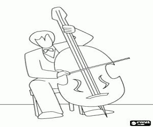 desenho de O músico com o violoncelo para colorir