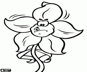 desenho de Um narciso com um inseto para colorir