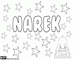 desenho de Narek, nome armênio para menino para colorir