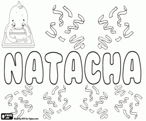 desenho de Natacha, variante de Natália para colorir