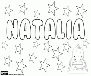 desenho de Natalia, nome para menina para colorir