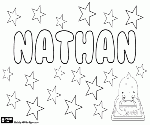 desenho de Nathan, nome Hebraico para colorir