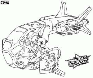 desenho de Nave espacial grande do Team Galaxy para colorir