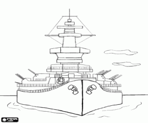 desenho de Um navio contratorpedeiro para colorir