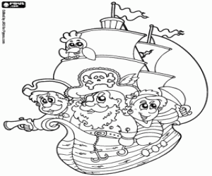 desenho de Navio pirata para colorir