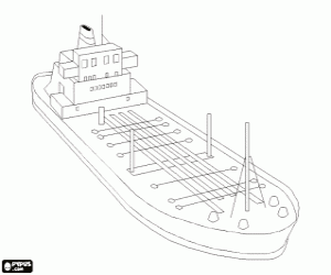 desenho de Um navio que transporta petróleo para colorir