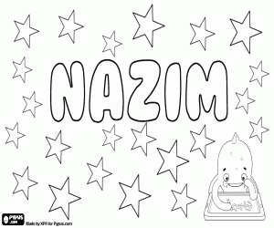 desenho de Nazim, nome de origem árabe para colorir