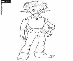 desenho de Newt ou Tritão, o jovem aprendiz de Randalf para colorir