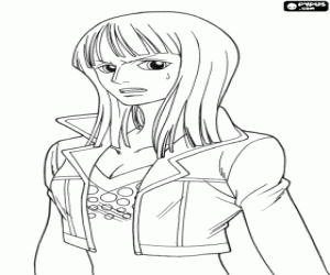desenho de Nico Robin, personagem de One Piece para colorir