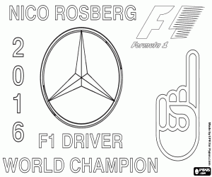 desenho de Nico Rosberg, campeão de F1 em 2016 para colorir