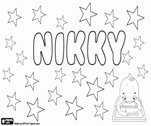 desenho de Nikky, nome diminutivo para colorir