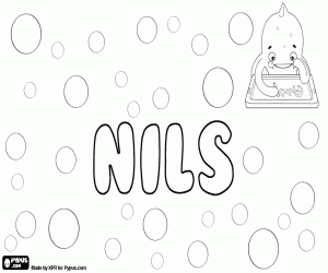 desenho de Nils, nome escandinavo para colorir